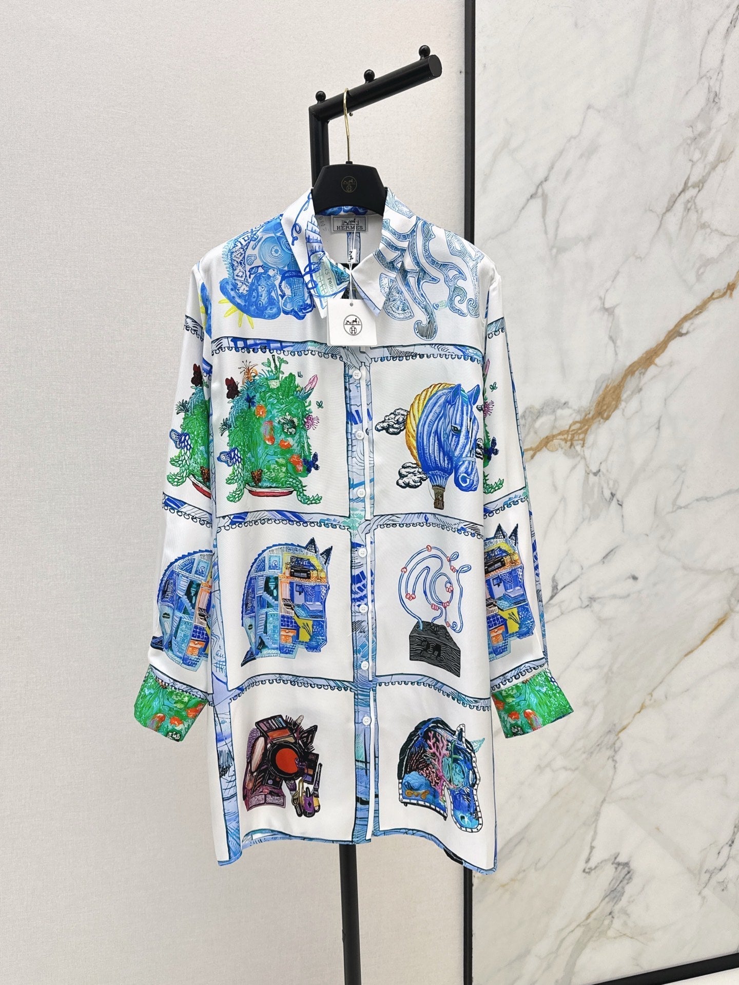 25ss silk shirt dress