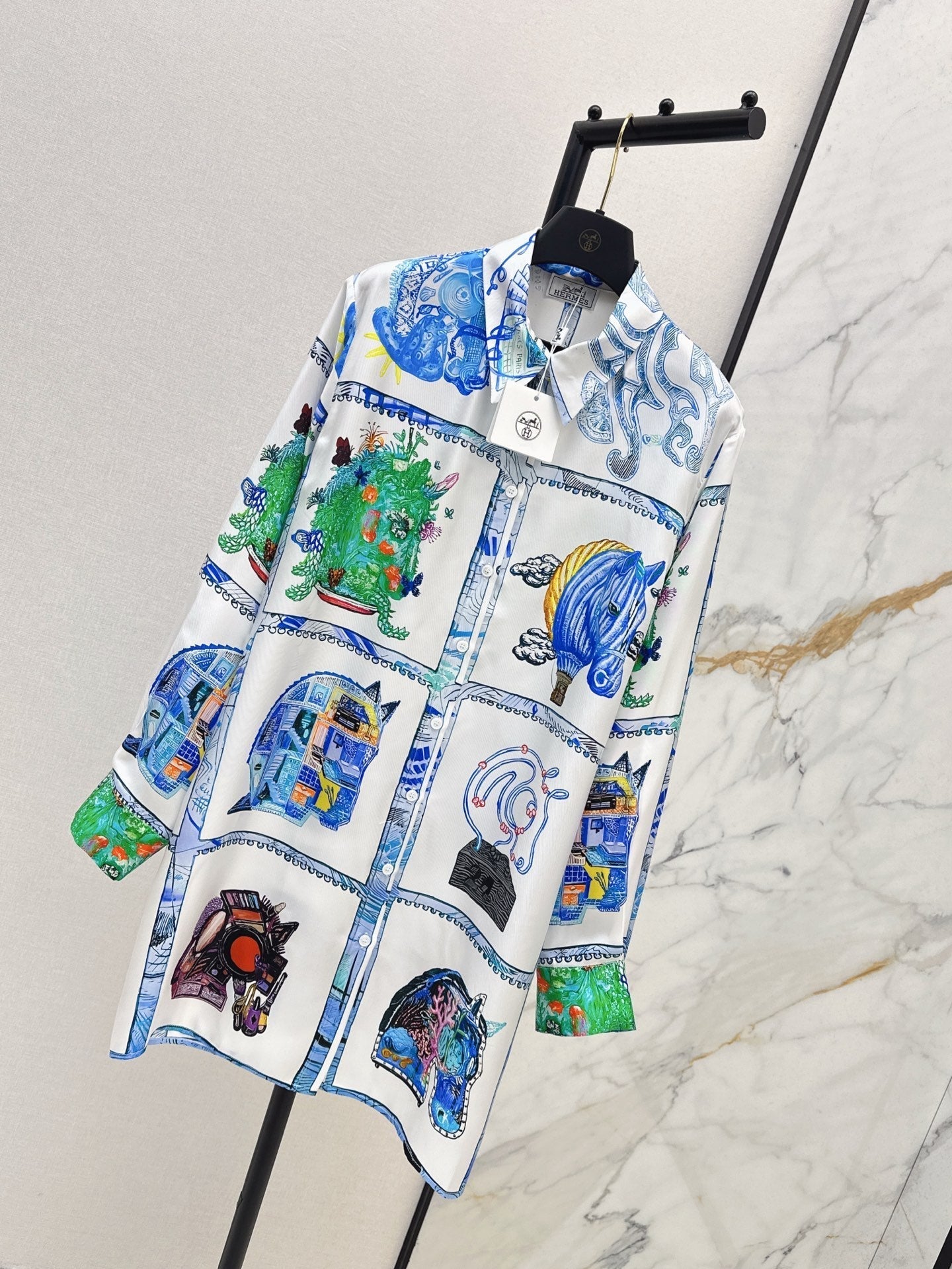 25ss silk shirt dress