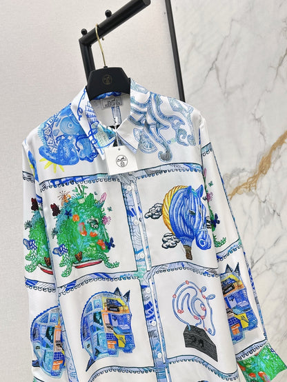 25ss silk shirt dress