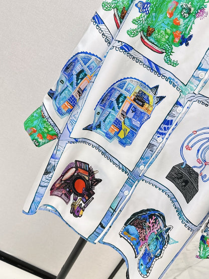 25ss silk shirt dress