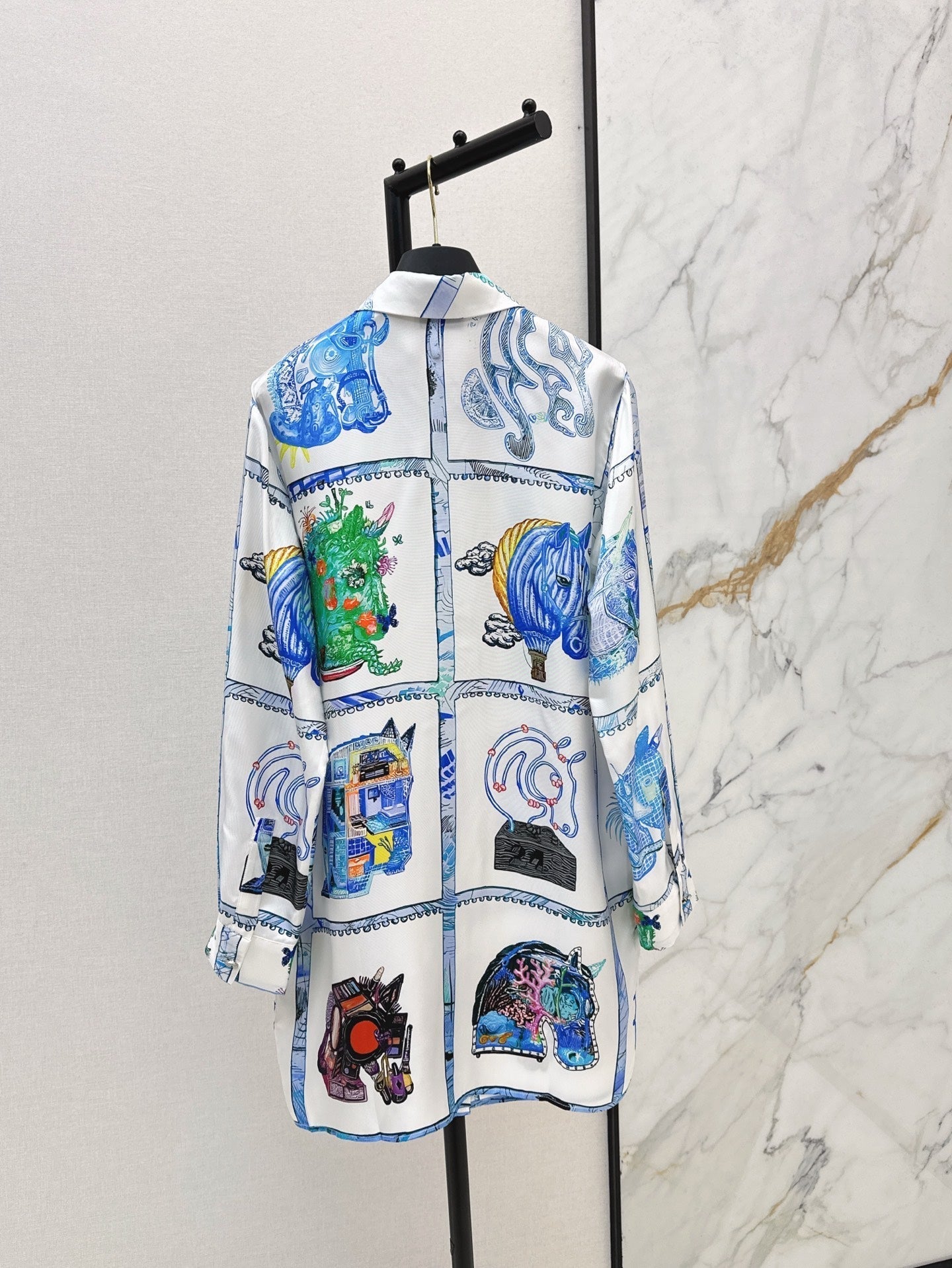 25ss silk shirt dress