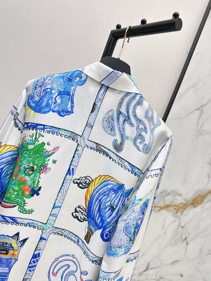 25ss silk shirt dress