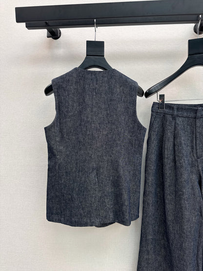 Lo 25ss linen vest set