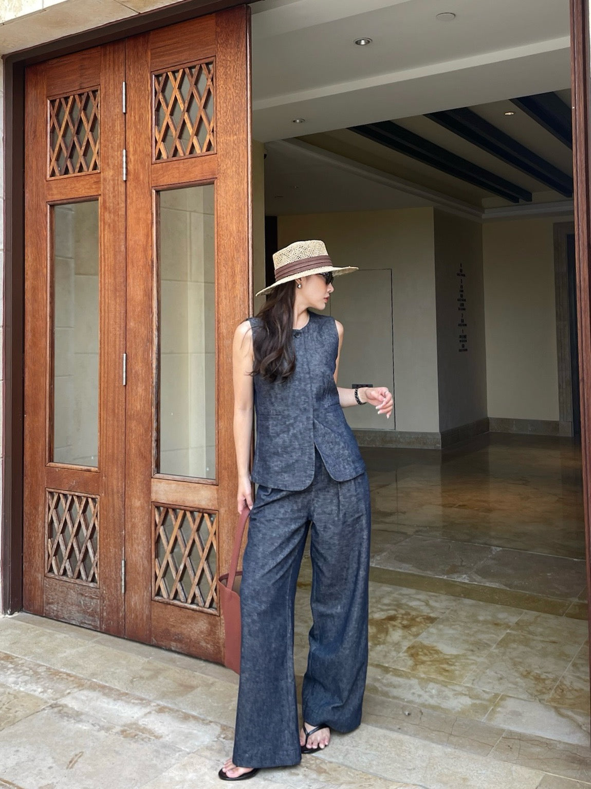 Lo 25ss linen vest set