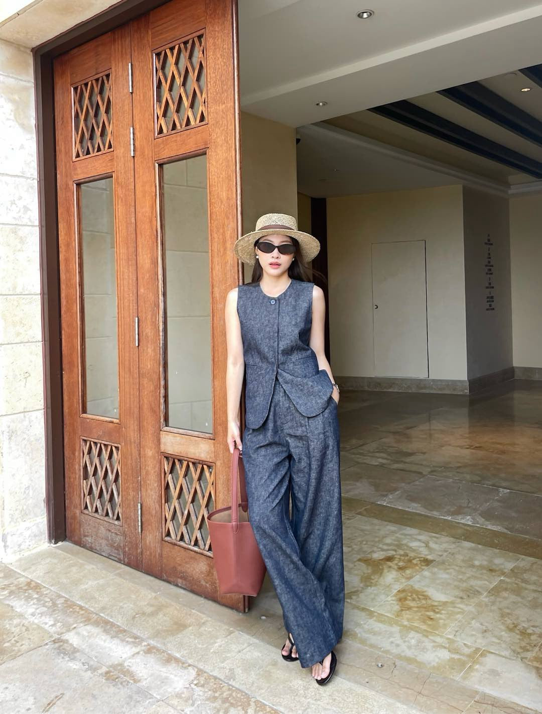 Lo 25ss linen vest set