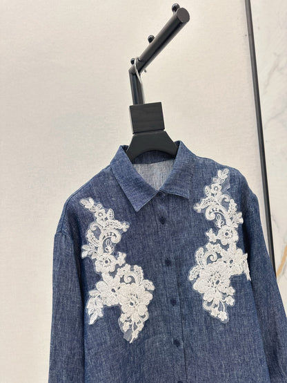 25ss linen embroidered shirt