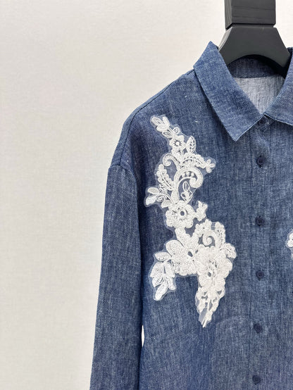 25ss linen embroidered shirt