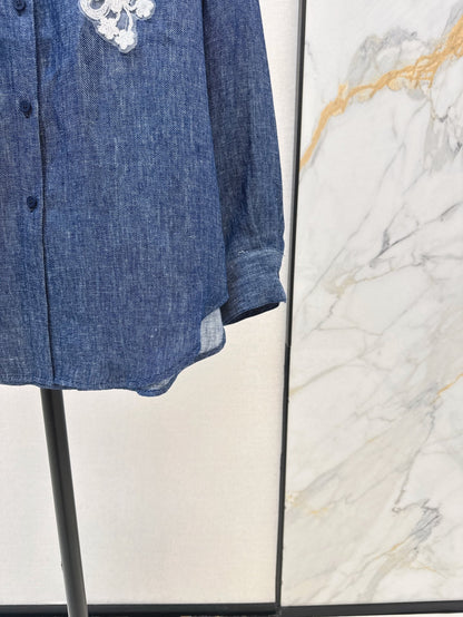 25ss linen embroidered shirt
