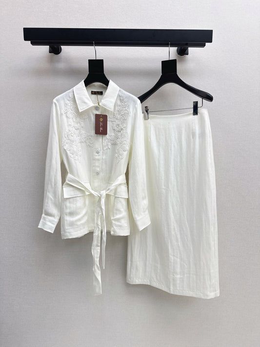 25ss linen embroidered set