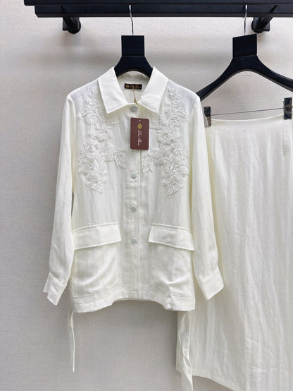 25ss linen embroidered set