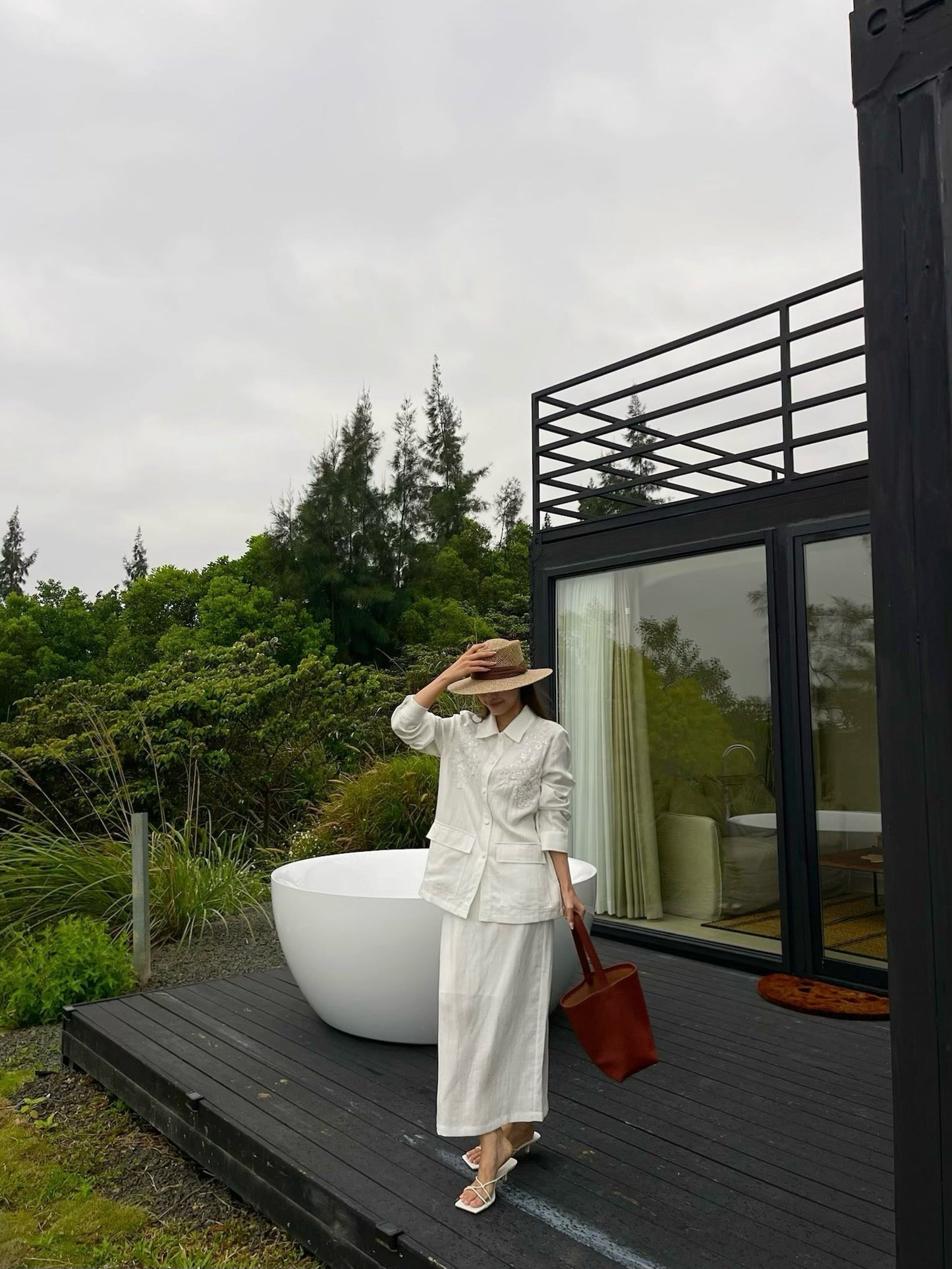 25ss linen embroidered set