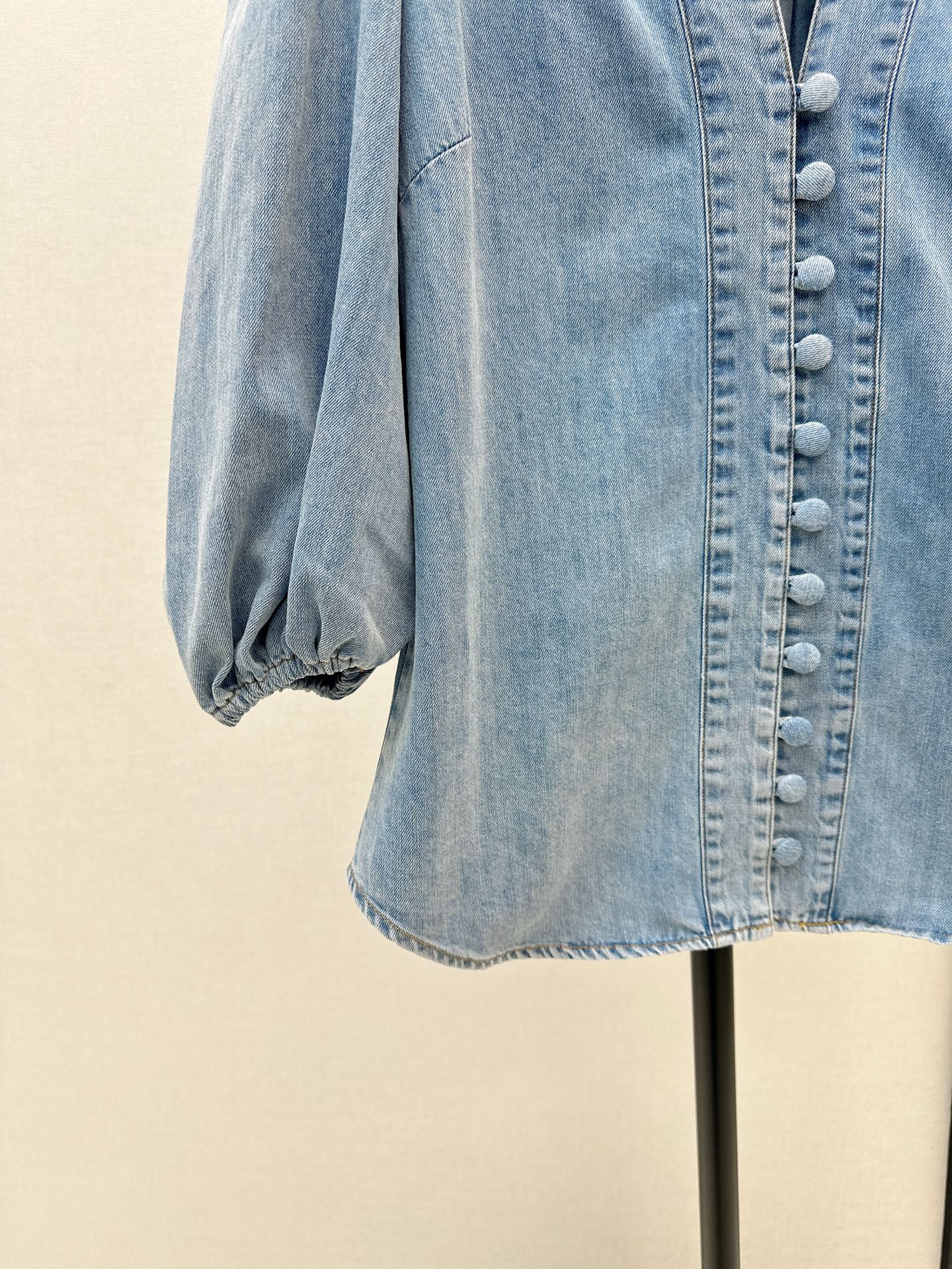 25ss denim V neck shirt