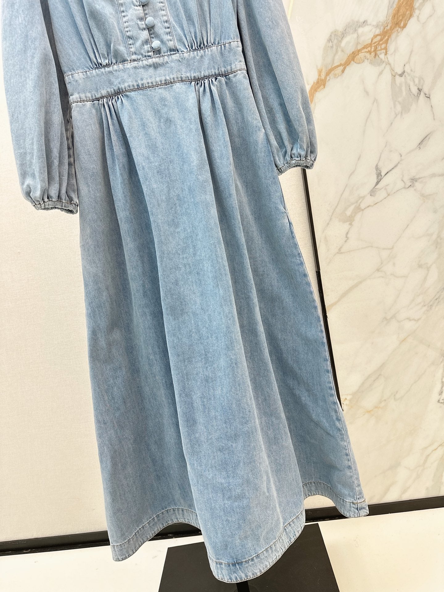 25ss V neck denim dress