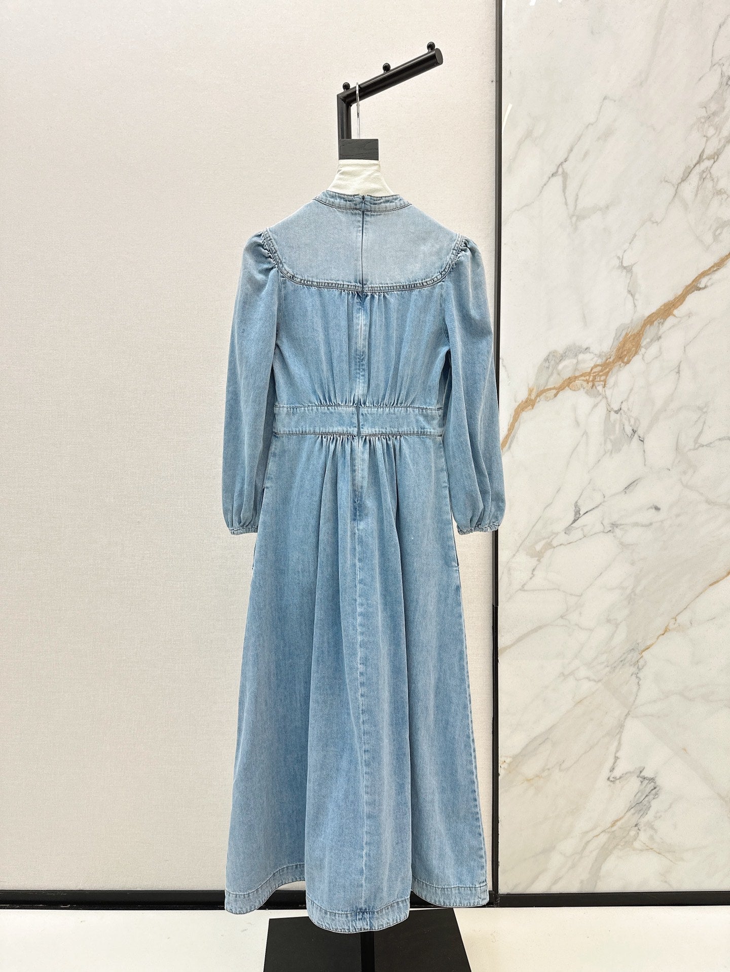 25ss V neck denim dress
