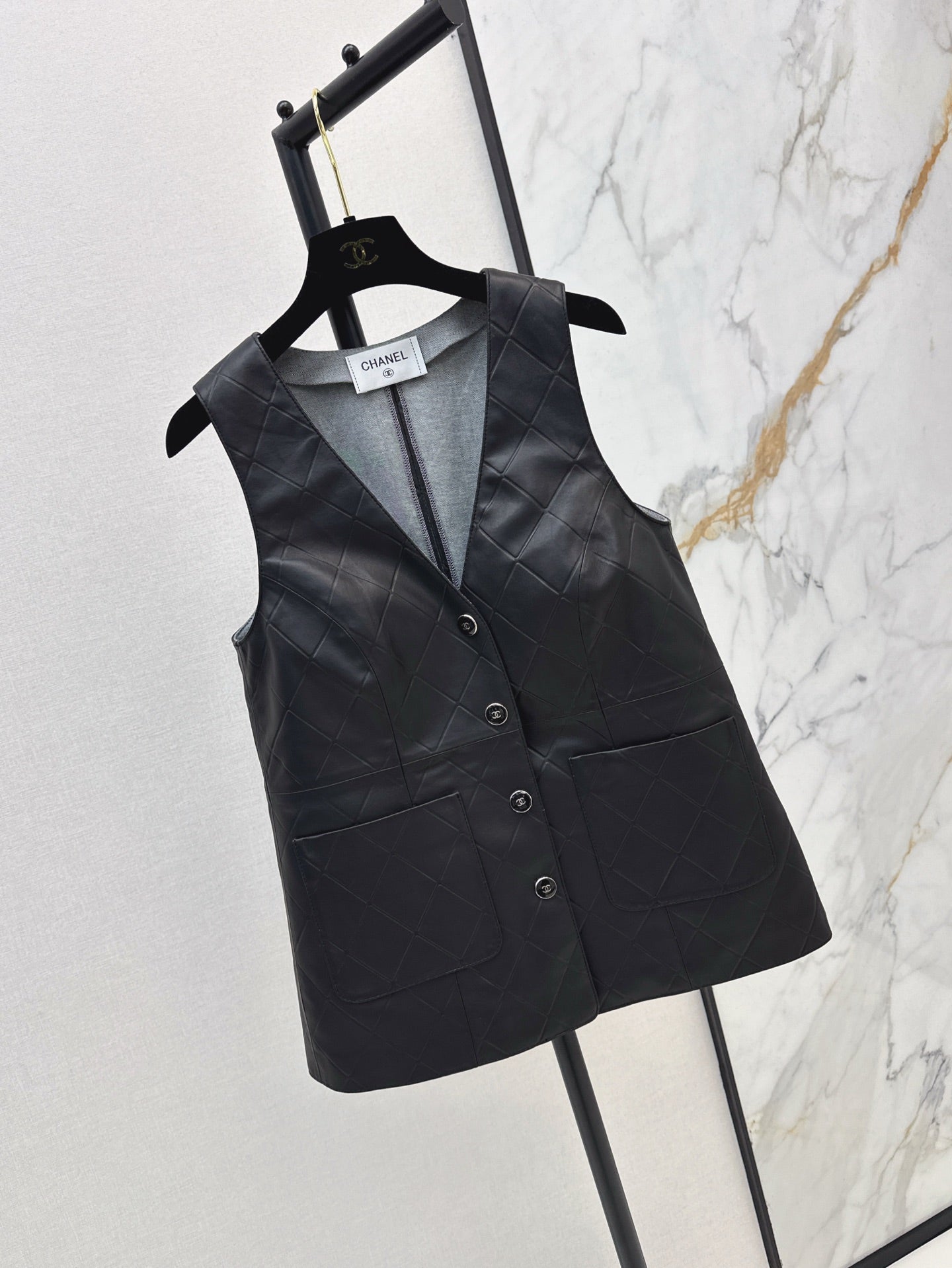 25ss genuine leather vest