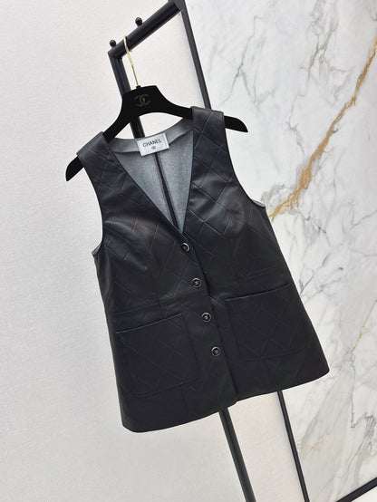 25ss genuine leather vest