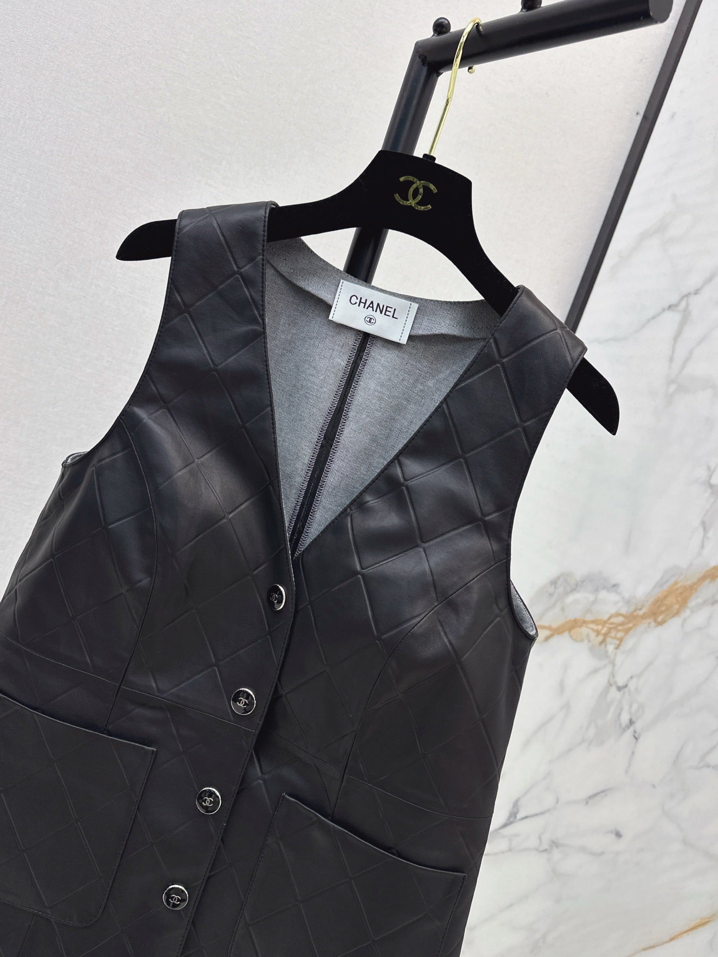 25ss genuine leather vest
