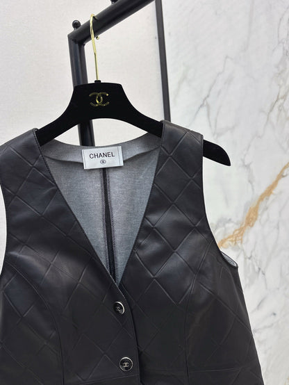 25ss genuine leather vest