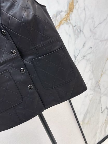 25ss genuine leather vest