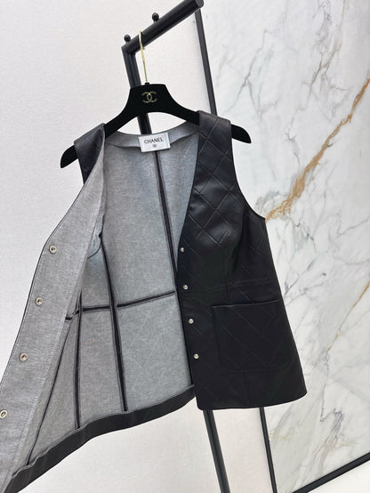 25ss genuine leather vest