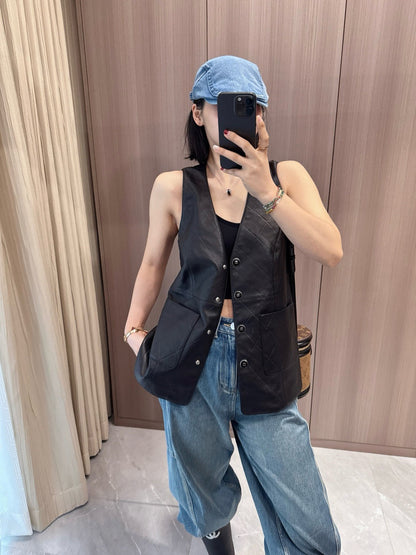 25ss genuine leather vest