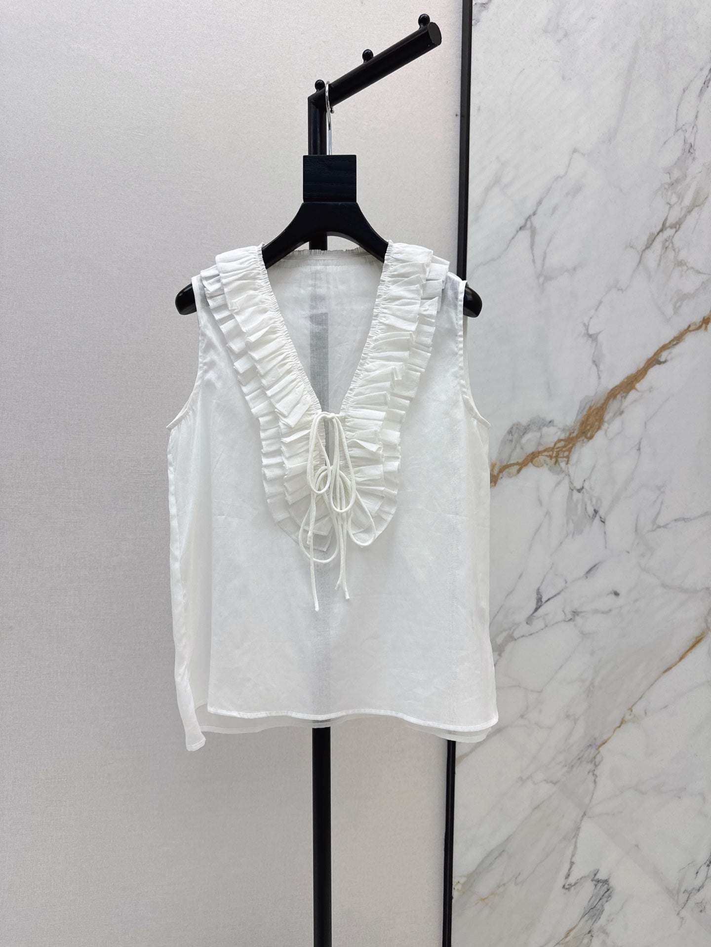 25ss linen ruffle vest