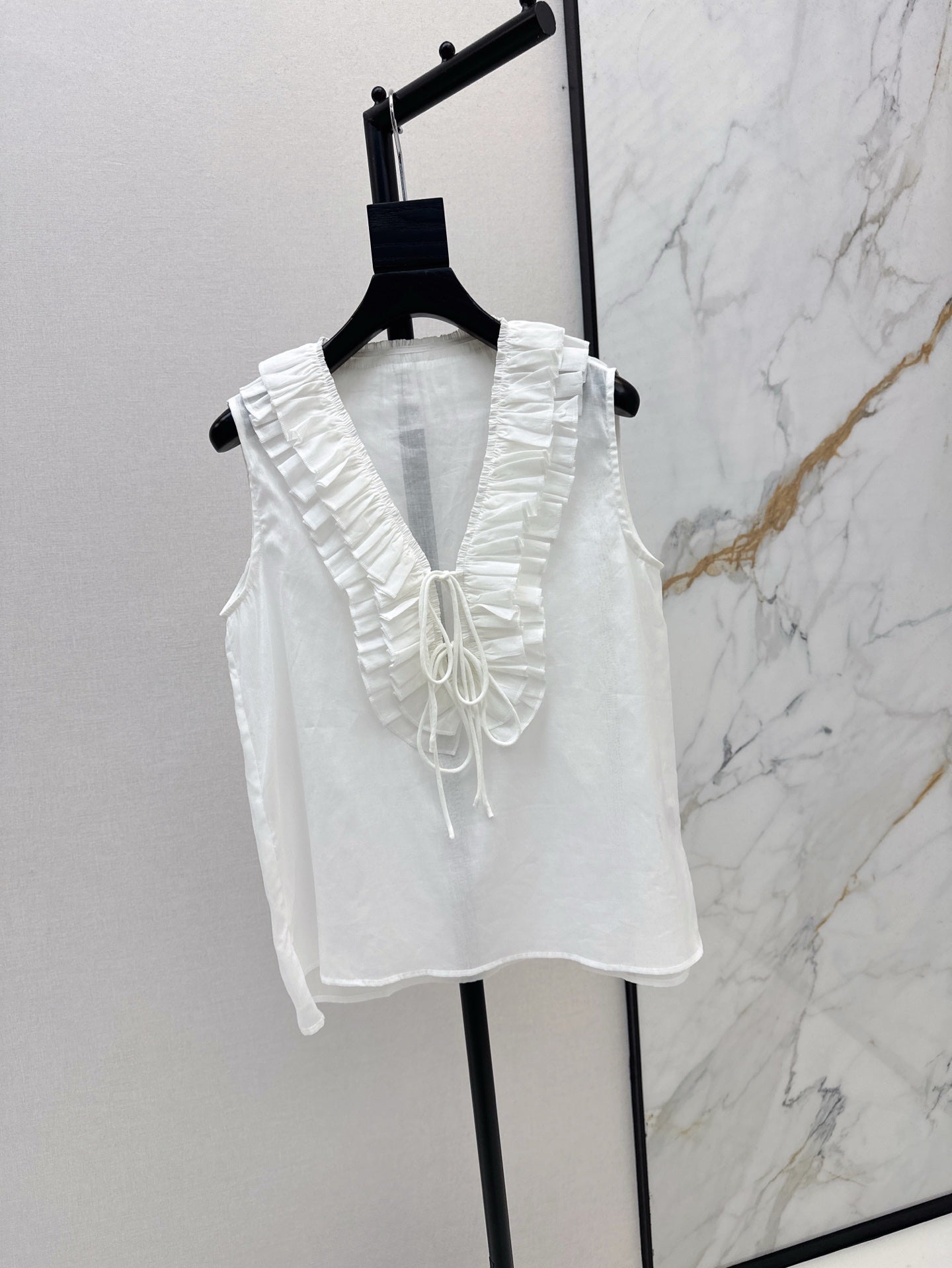 25ss linen ruffle vest