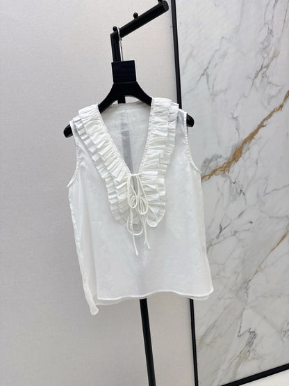 25ss linen ruffle vest