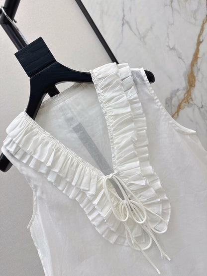 25ss linen ruffle vest