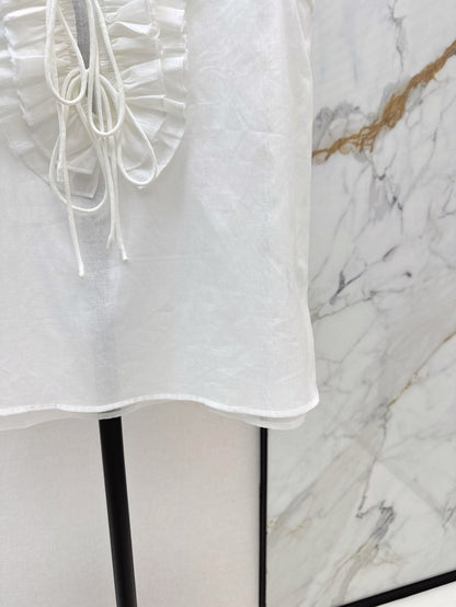 25ss linen ruffle vest