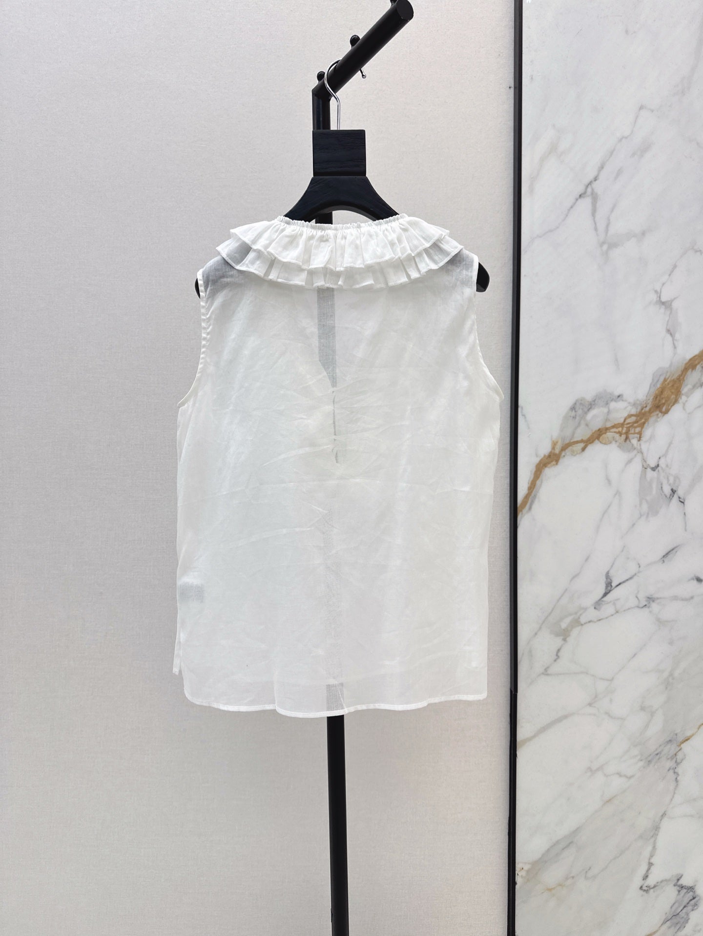 25ss linen ruffle vest
