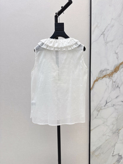 25ss linen ruffle vest