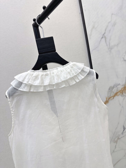 25ss linen ruffle vest