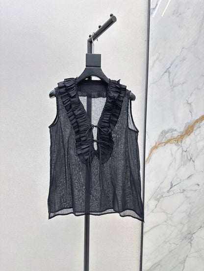 25ss linen ruffle vest