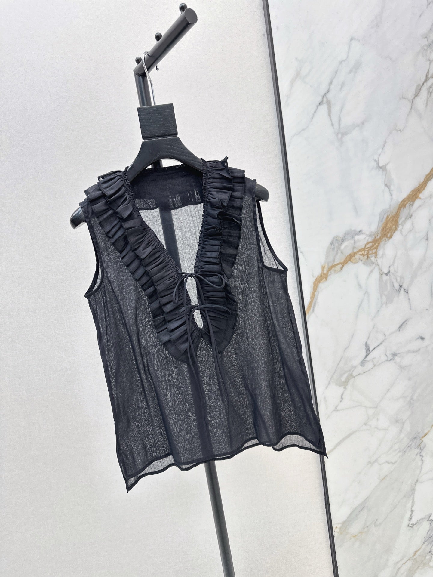 25ss linen ruffle vest