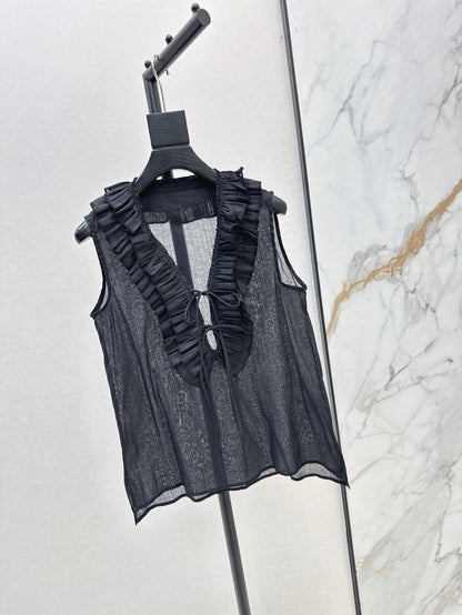 25ss linen ruffle vest