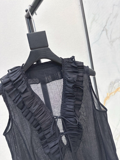 25ss linen ruffle vest