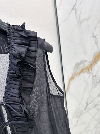 25ss linen ruffle vest