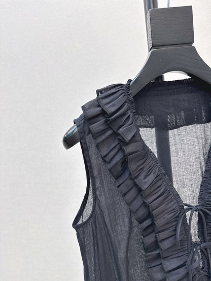 25ss linen ruffle vest