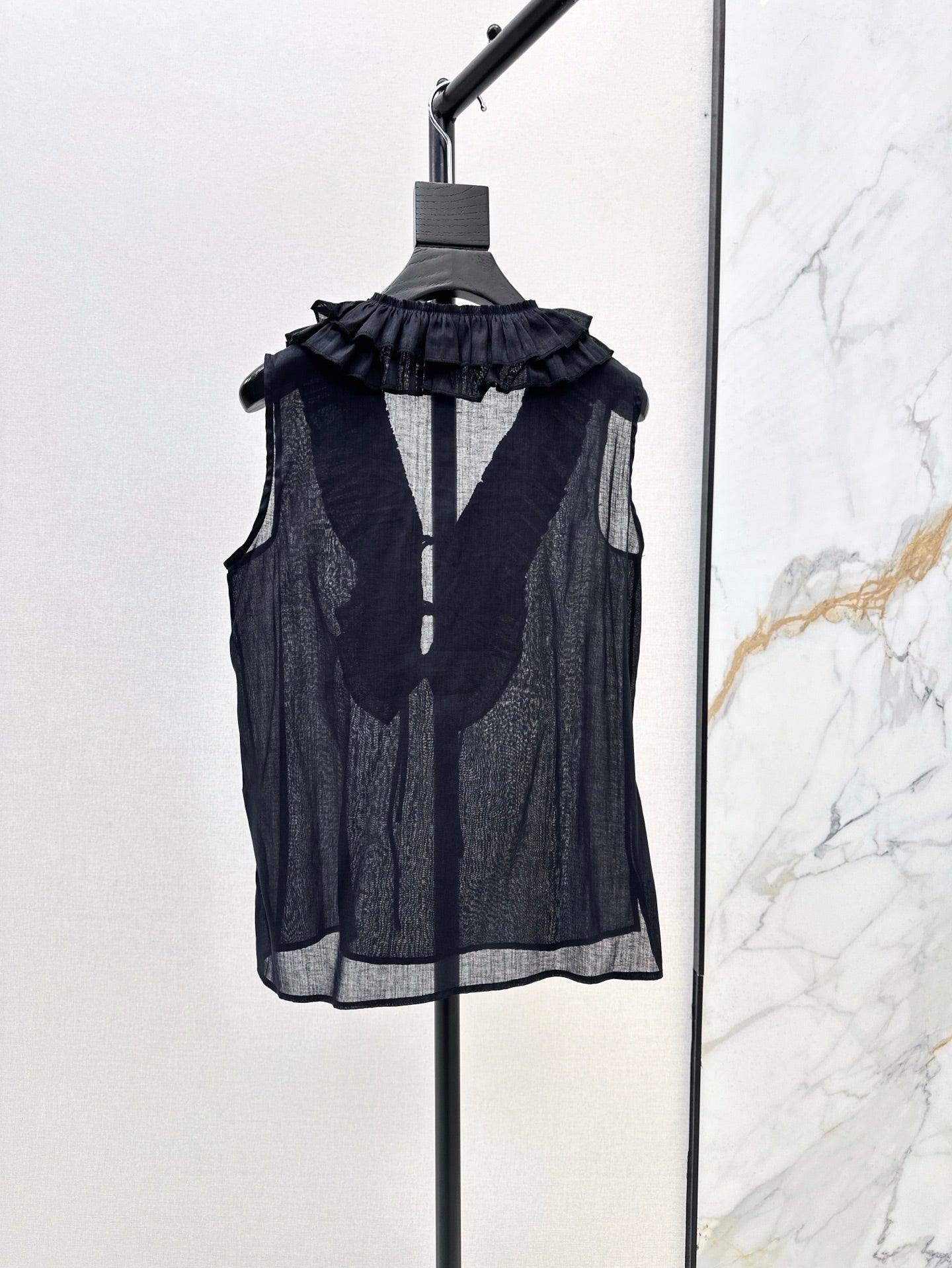 25ss linen ruffle vest