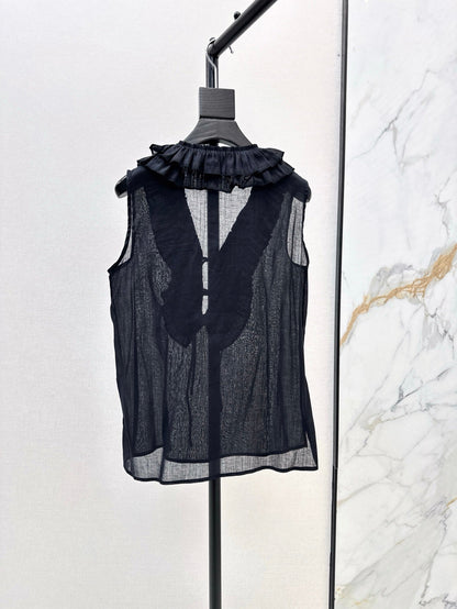 25ss linen ruffle vest