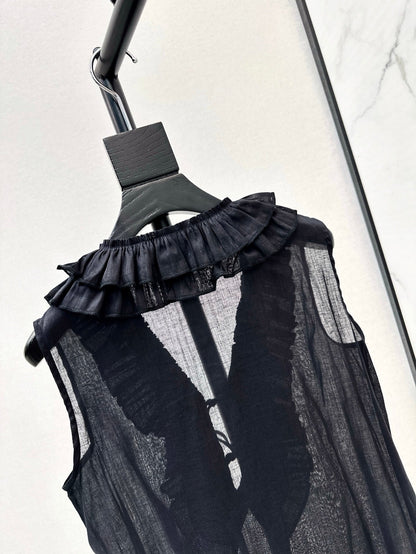 25ss linen ruffle vest