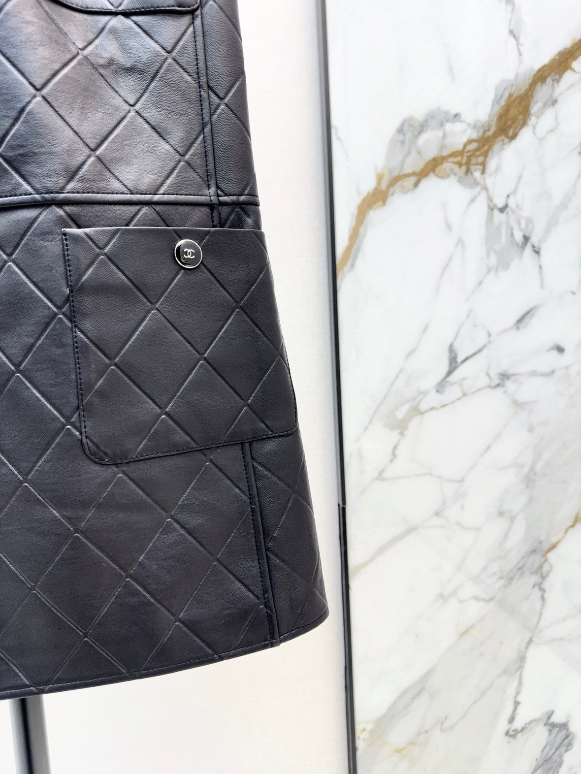 25ss genuine leather dress