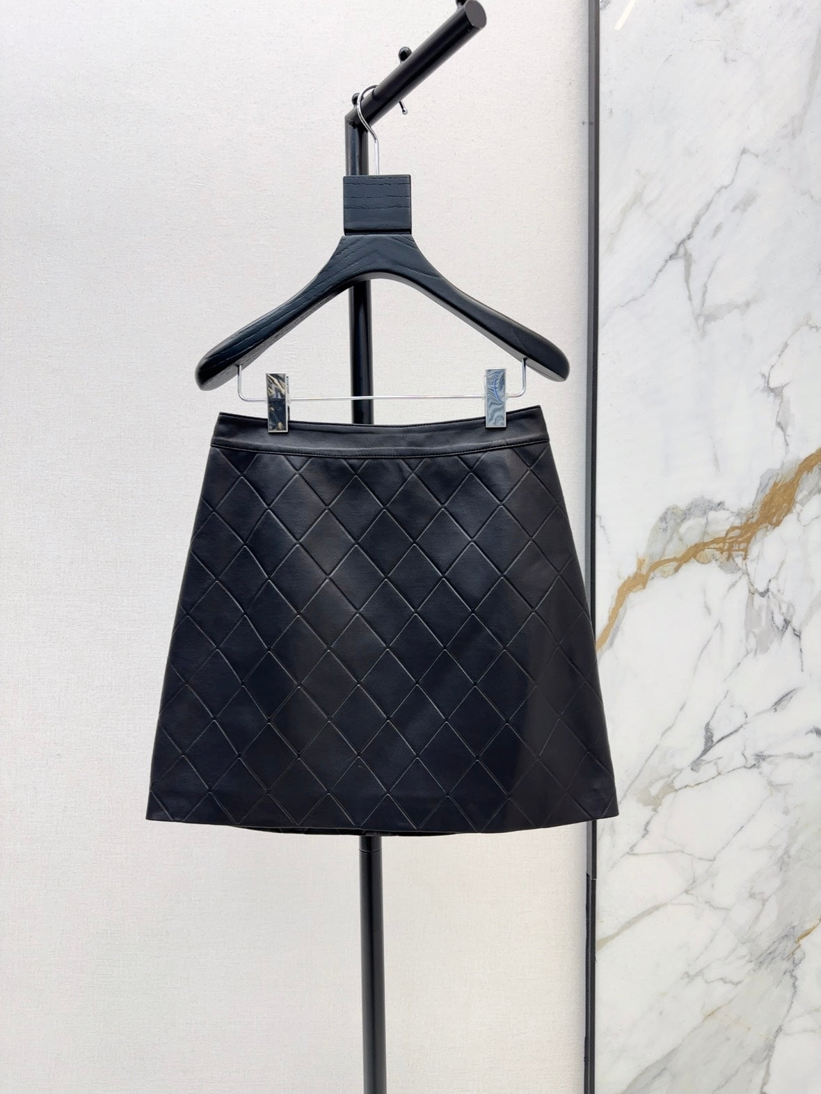 25ss genuine leather skirt