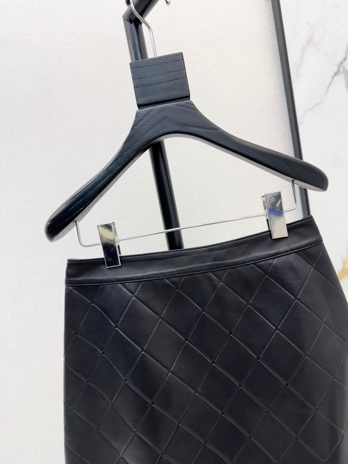 25ss genuine leather skirt