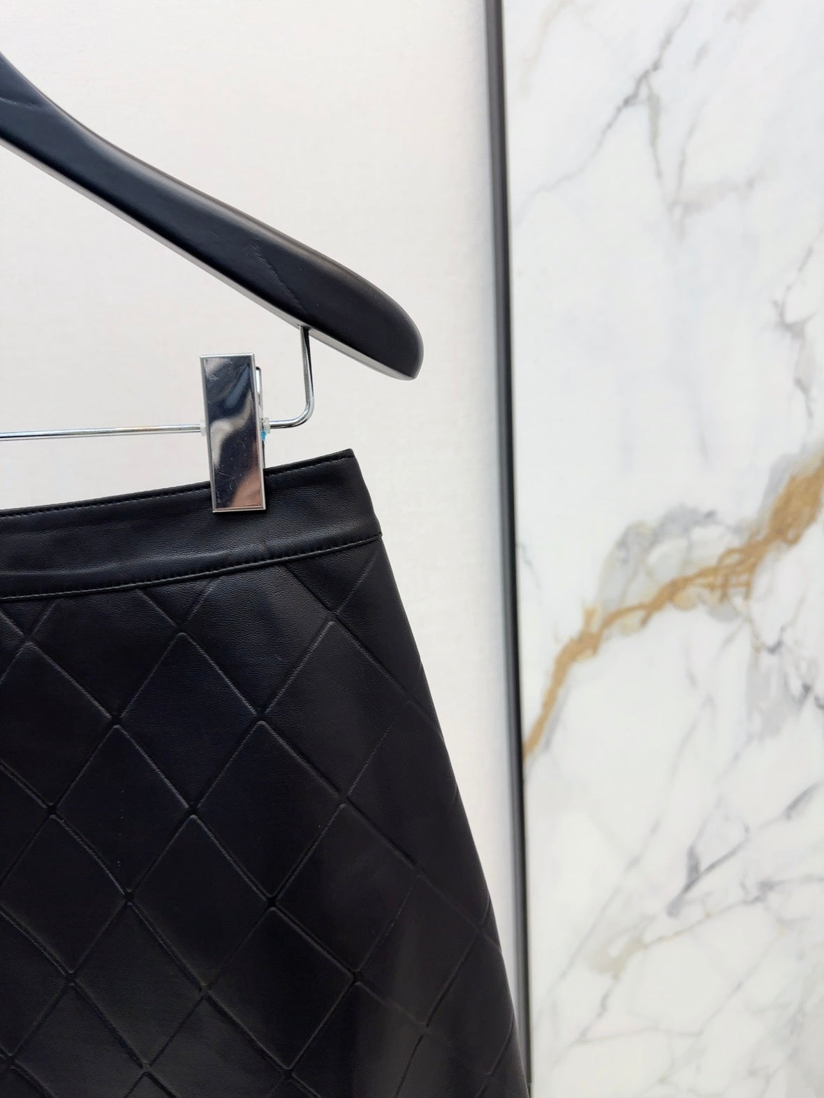 25ss genuine leather skirt