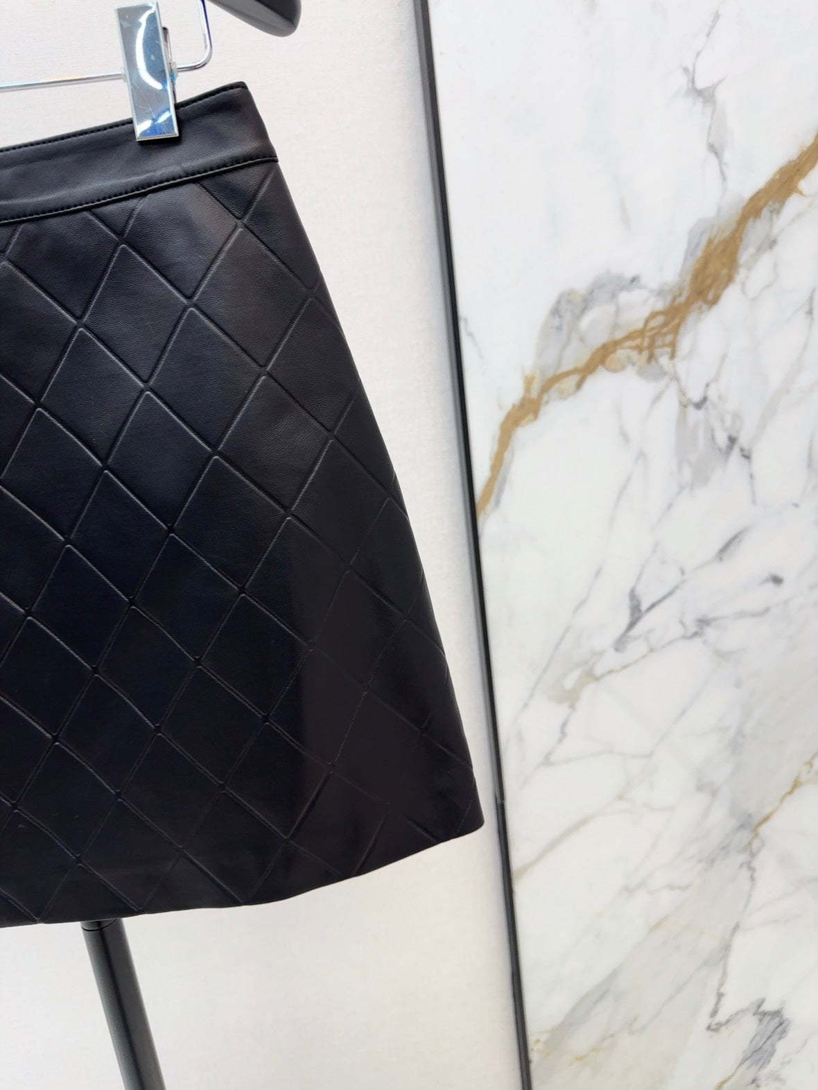 25ss genuine leather skirt