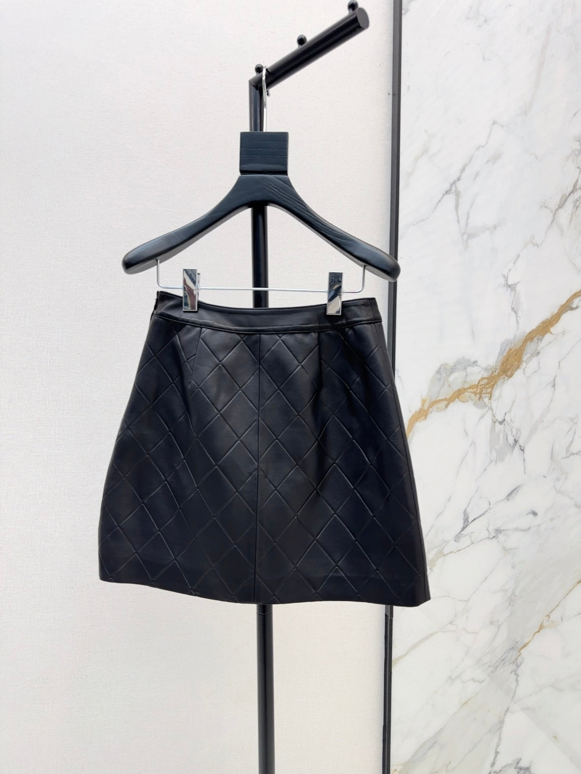 25ss genuine leather skirt