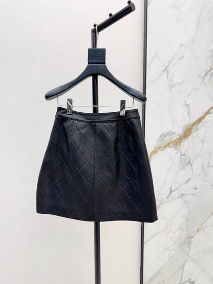 25ss genuine leather skirt