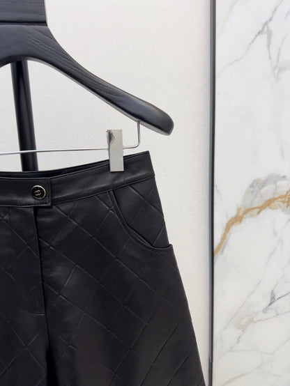 25ss genuine leather shorts